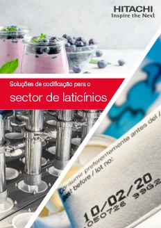 Hitachi Marking and Coding Solutions Brochure for Dairy Industry in Portuguese