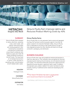 Giroux’s Farm Boosts Uptime and Cuts Marking Costs by 43% with Hitachi CIJ Printers