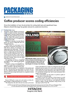 Coffee Producer Scores Coding Efficiency With Hitachi Continuous Inkjet Printers