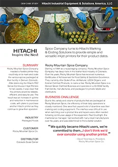 Spice Company Chooses Hitachi’s Versatile Continuous Inkjet Printers for Efficient Product Date Marking